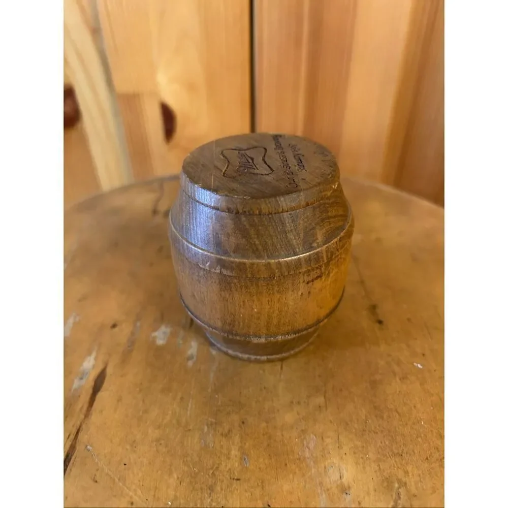 Vintage 1987 Miller Beer Wooden Barrel Keg Paperweight (5266)