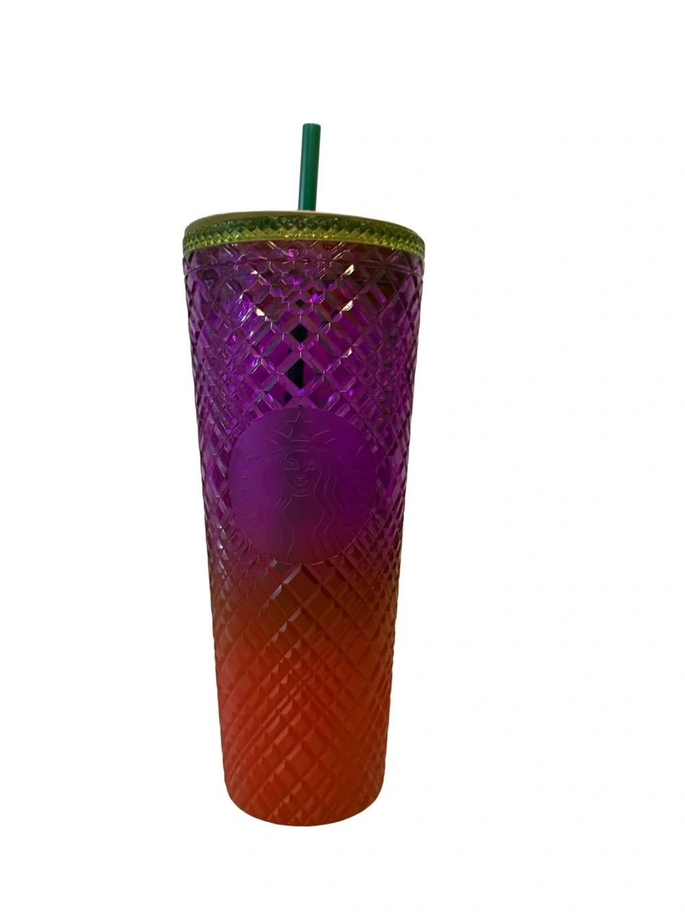 Brand New Shea Anthony x Starbucks tumbler with diamond pattern and straw
