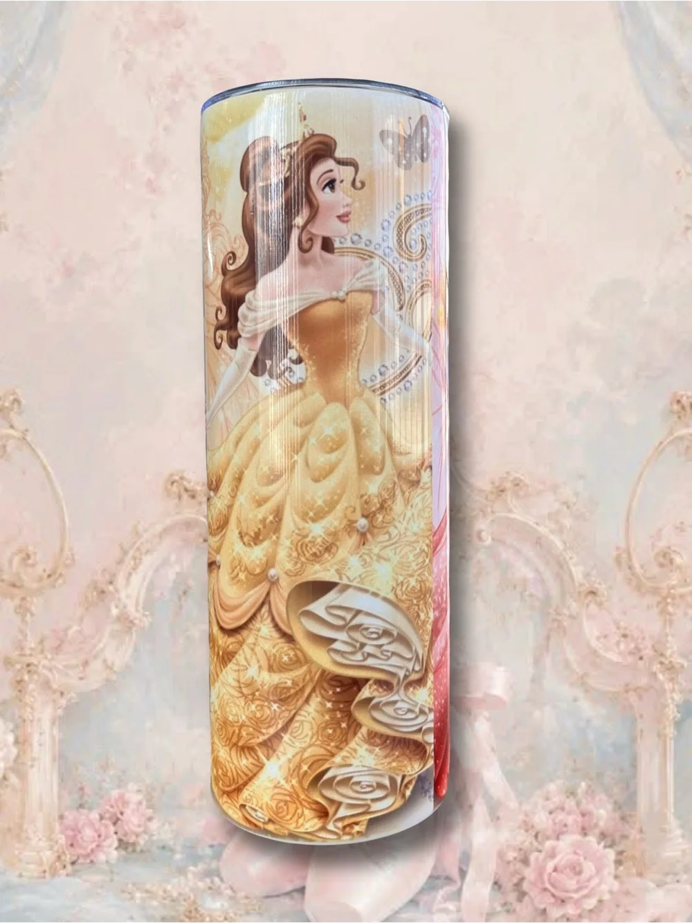 Disney Princess Ariel, Belle, and Aurora Tumbler Water Bottle
