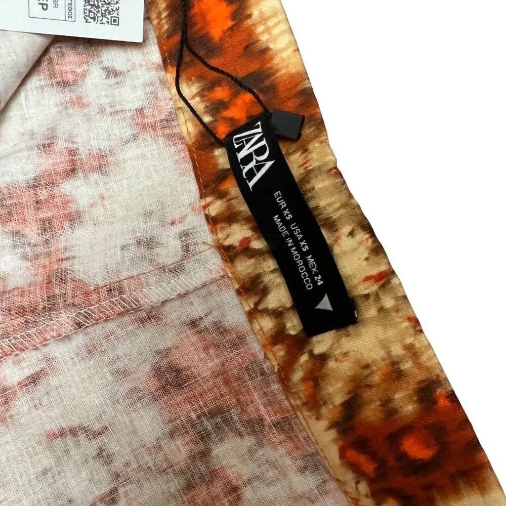 Zara‎ Floral Wide Leg High Rise Boho Linen Blend Pants