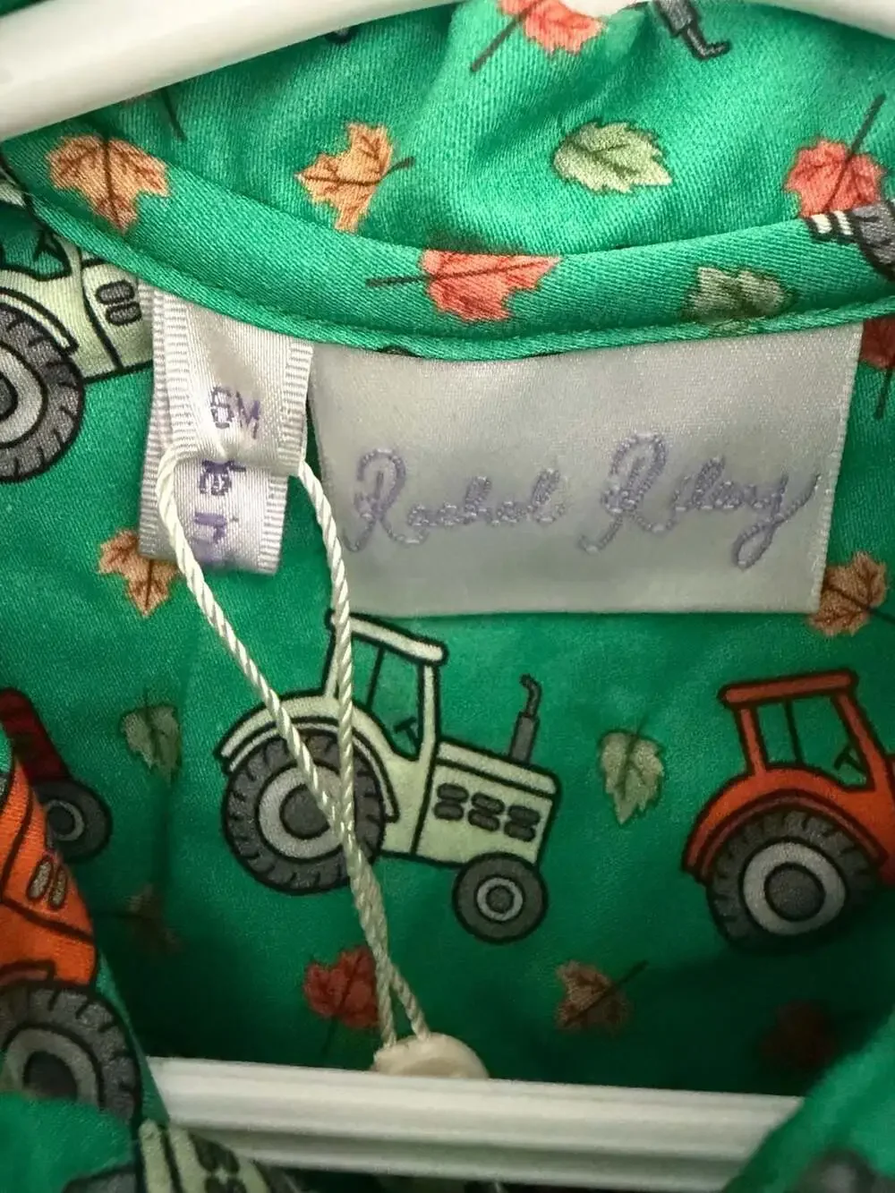 Rachel Riley London Tractor Babysuit Green 6M