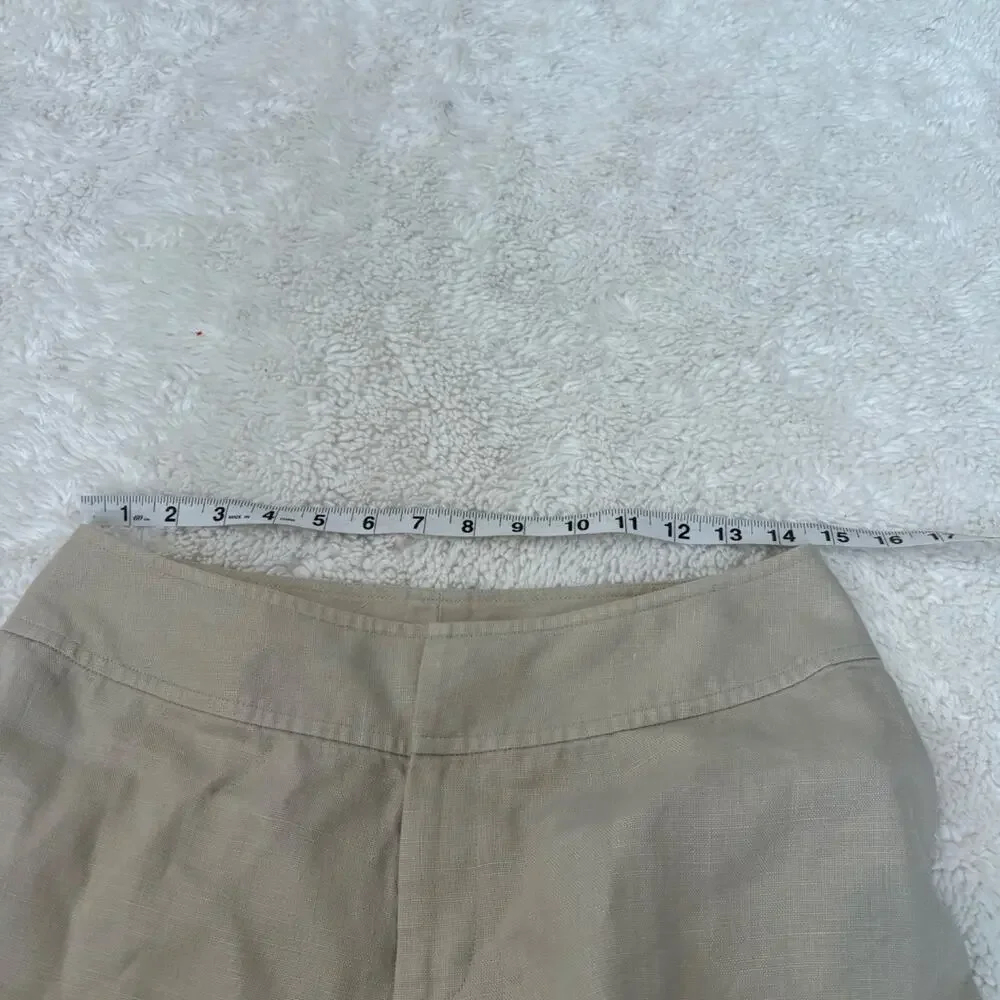 Banana Republic Womens Biege Linen Pants 6 Boho Chic Costal Country Club Grandma