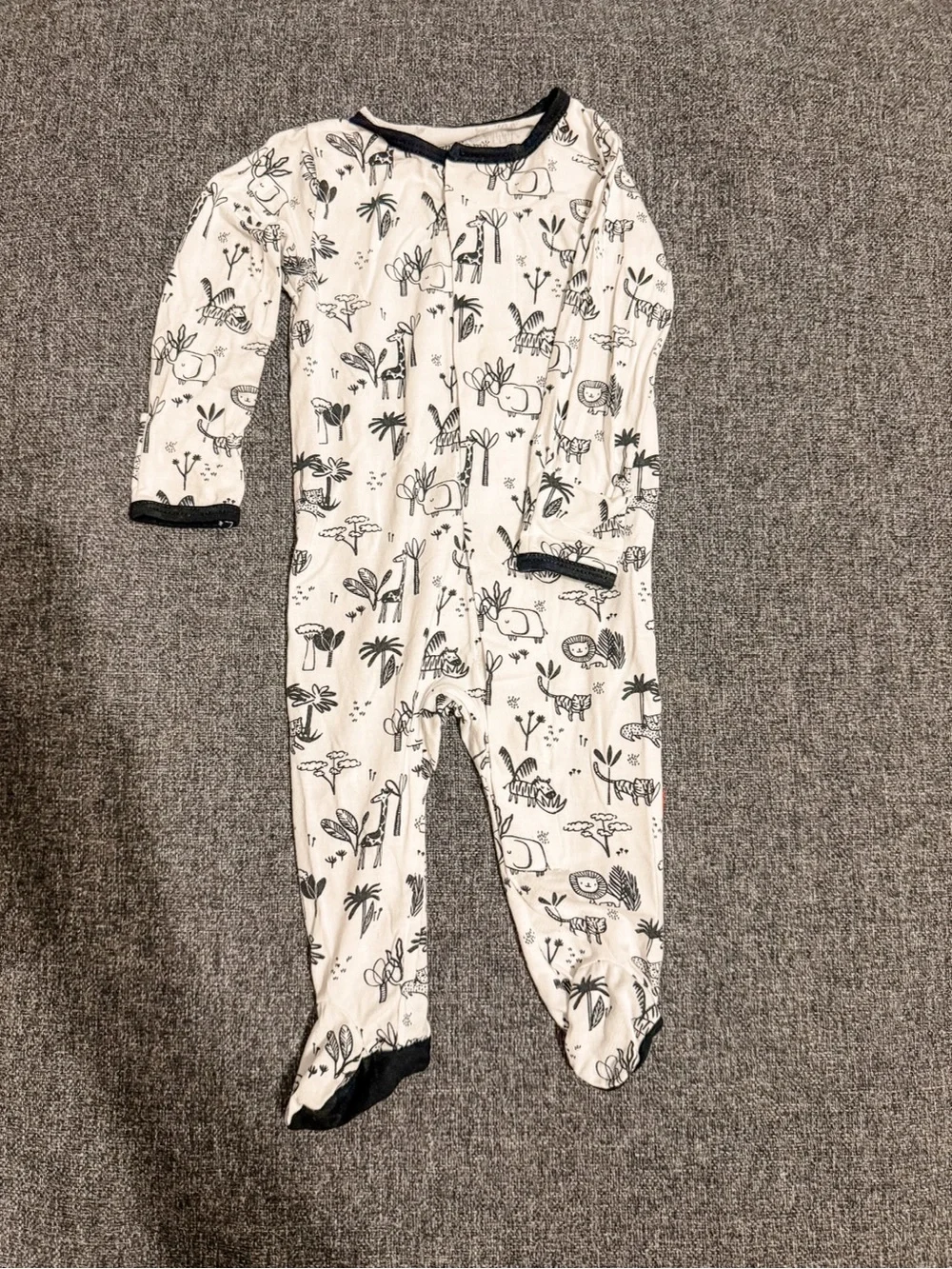Magnestic Me White and Black Safari Print Baby One-Piece