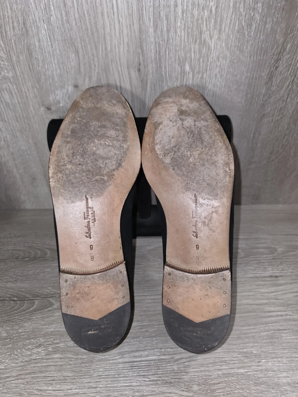 Vintage Salvatore Ferragamo Sport Black Suede Slip-On Loafers 9B