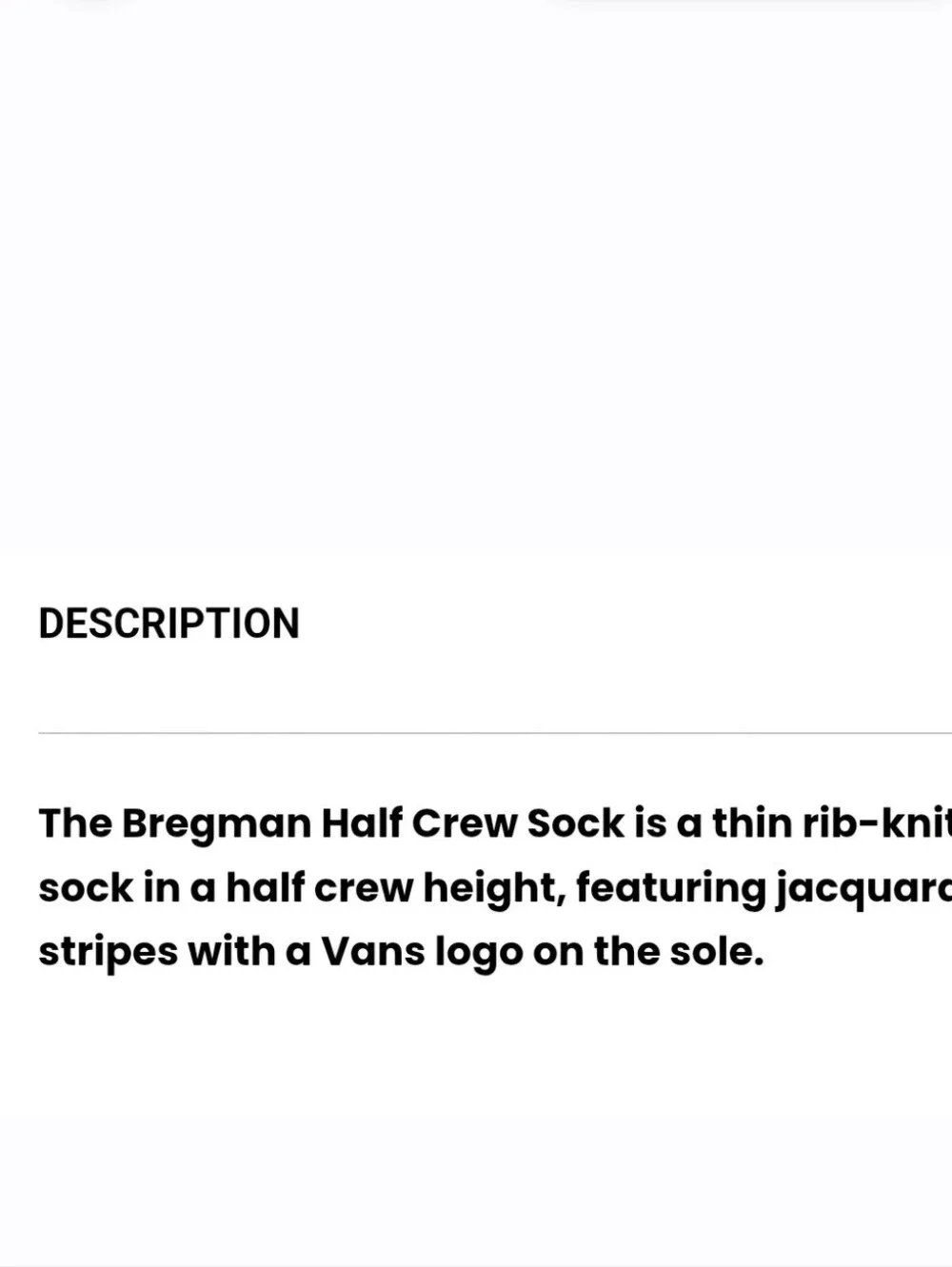 Vans Bregman Half Crew Sock