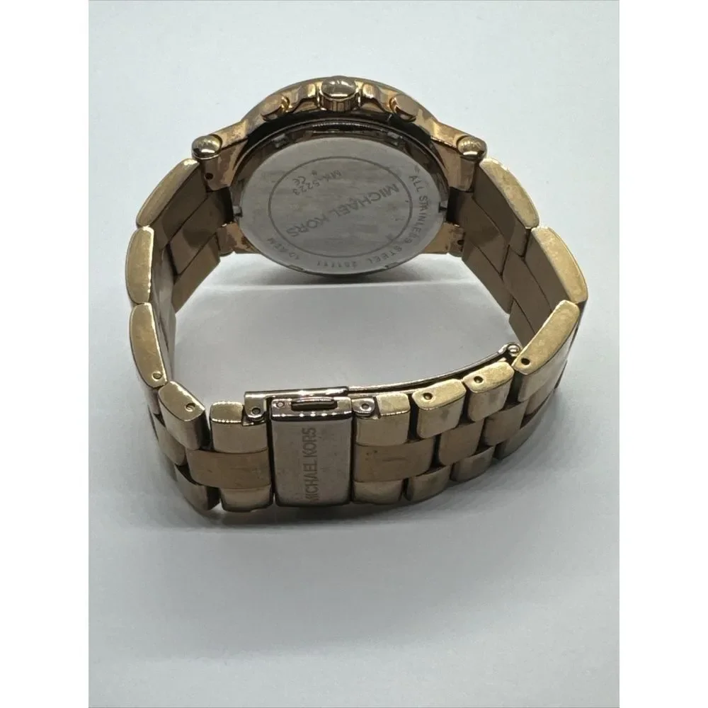 Michael Kors Runway MK5223 Women's Rose Gold-Tone Analog White Dial Watch JNA806
