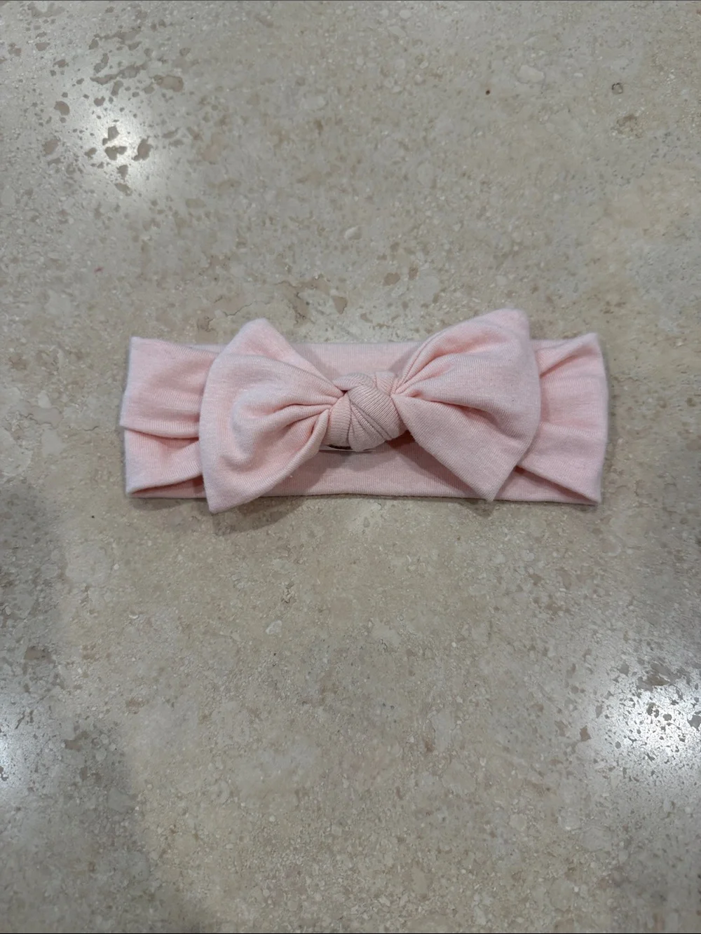 Copper Pearl Knit Headband Bow