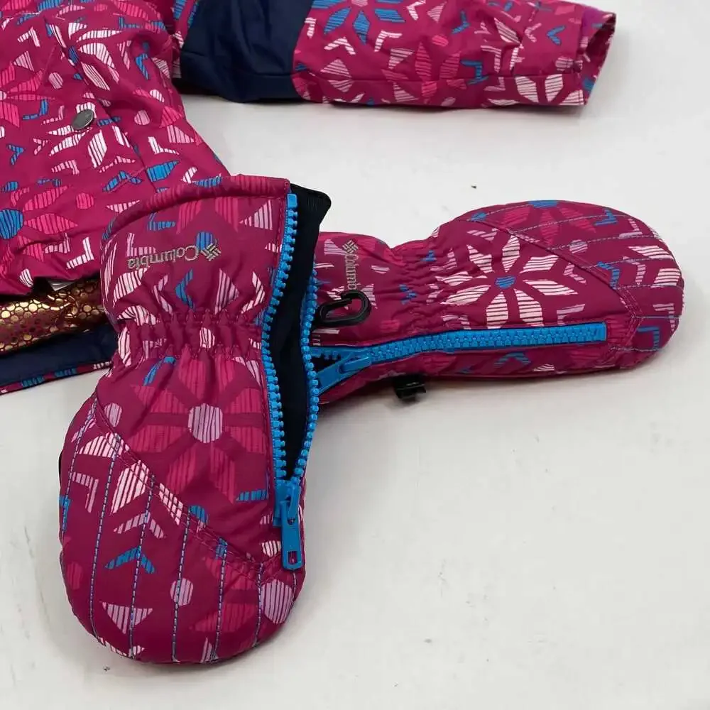 Columbia Puffers Pink/Blue Kids Jacket | 3T Synthetic Winter Coat