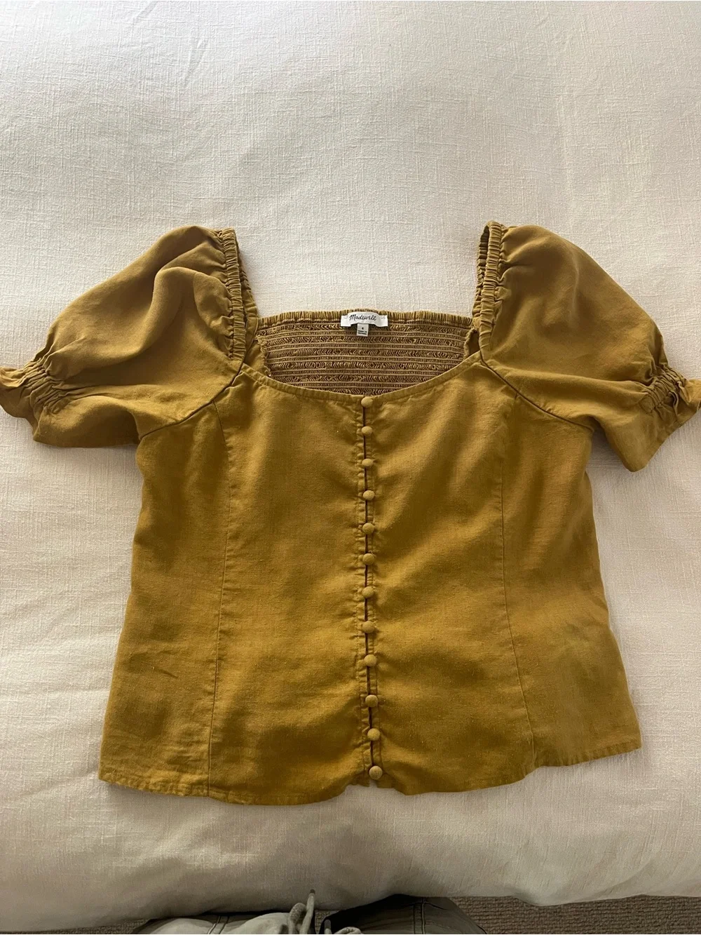 Madewell buttons smocked front