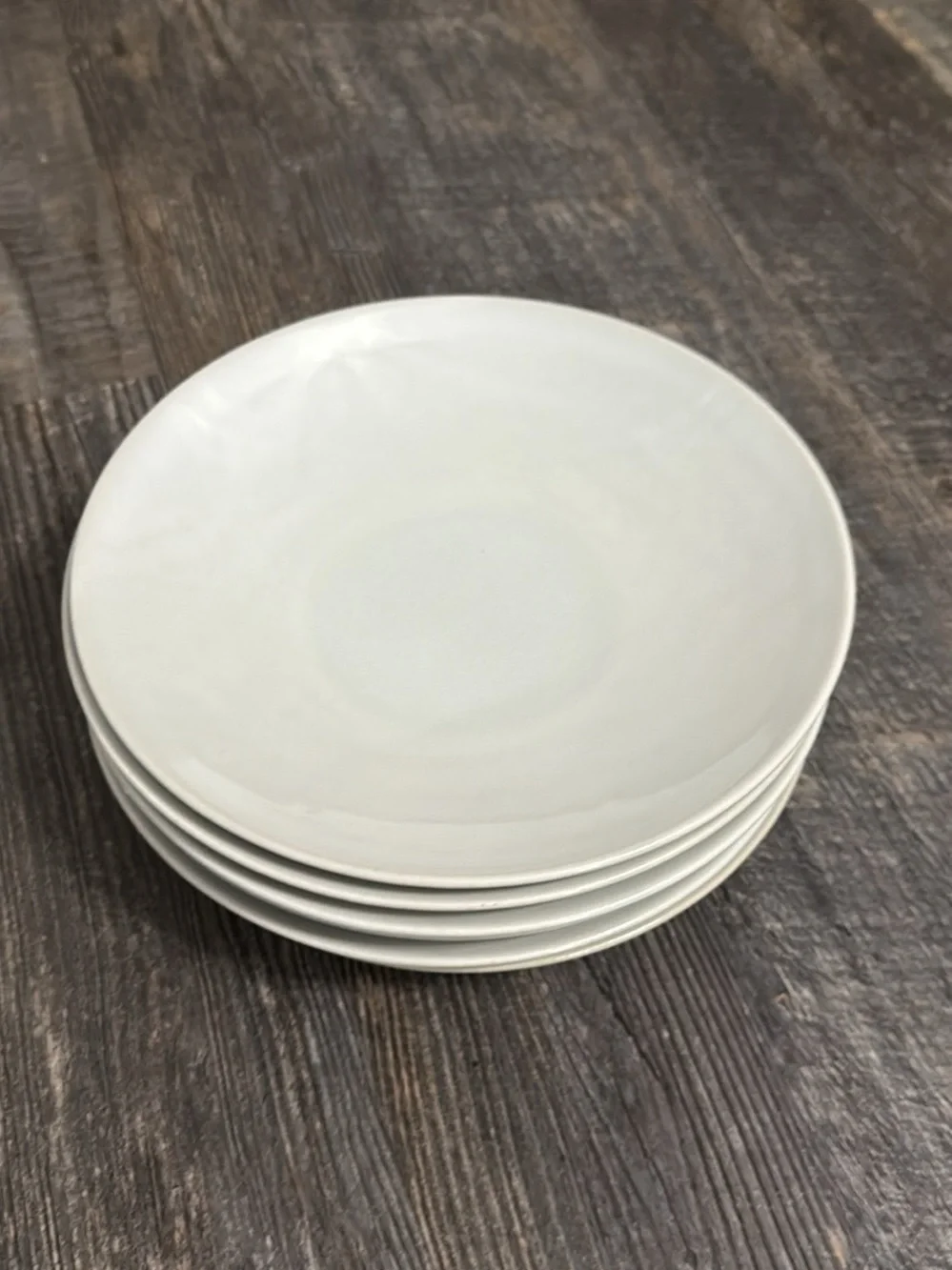 Crate&Barrel Classic White Ceramic salad Plate (Set of 6)