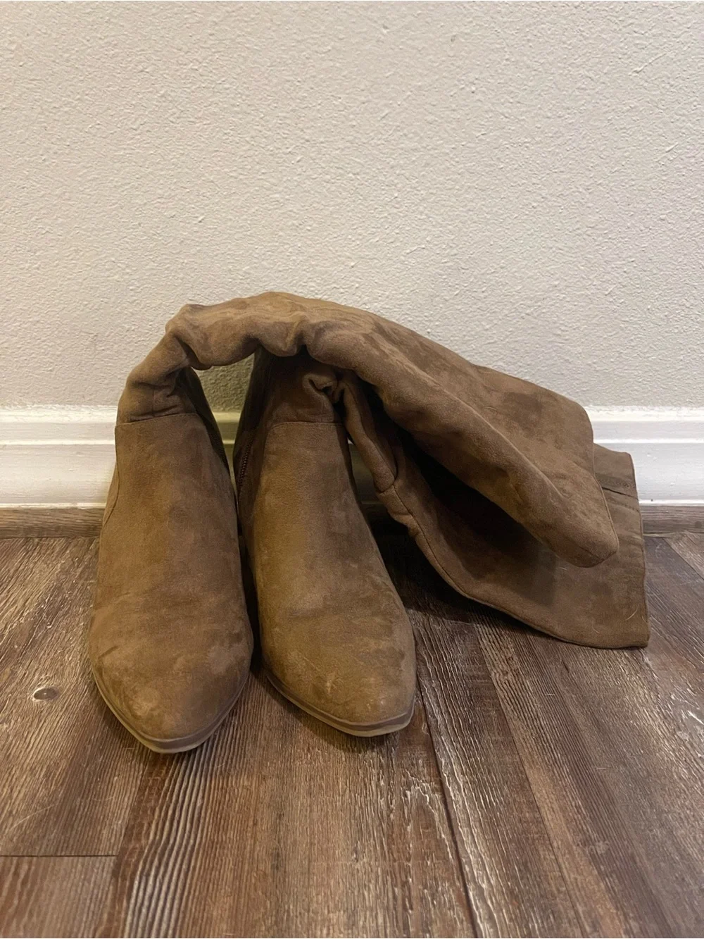 Brown Suede Over-the-Knee Boots