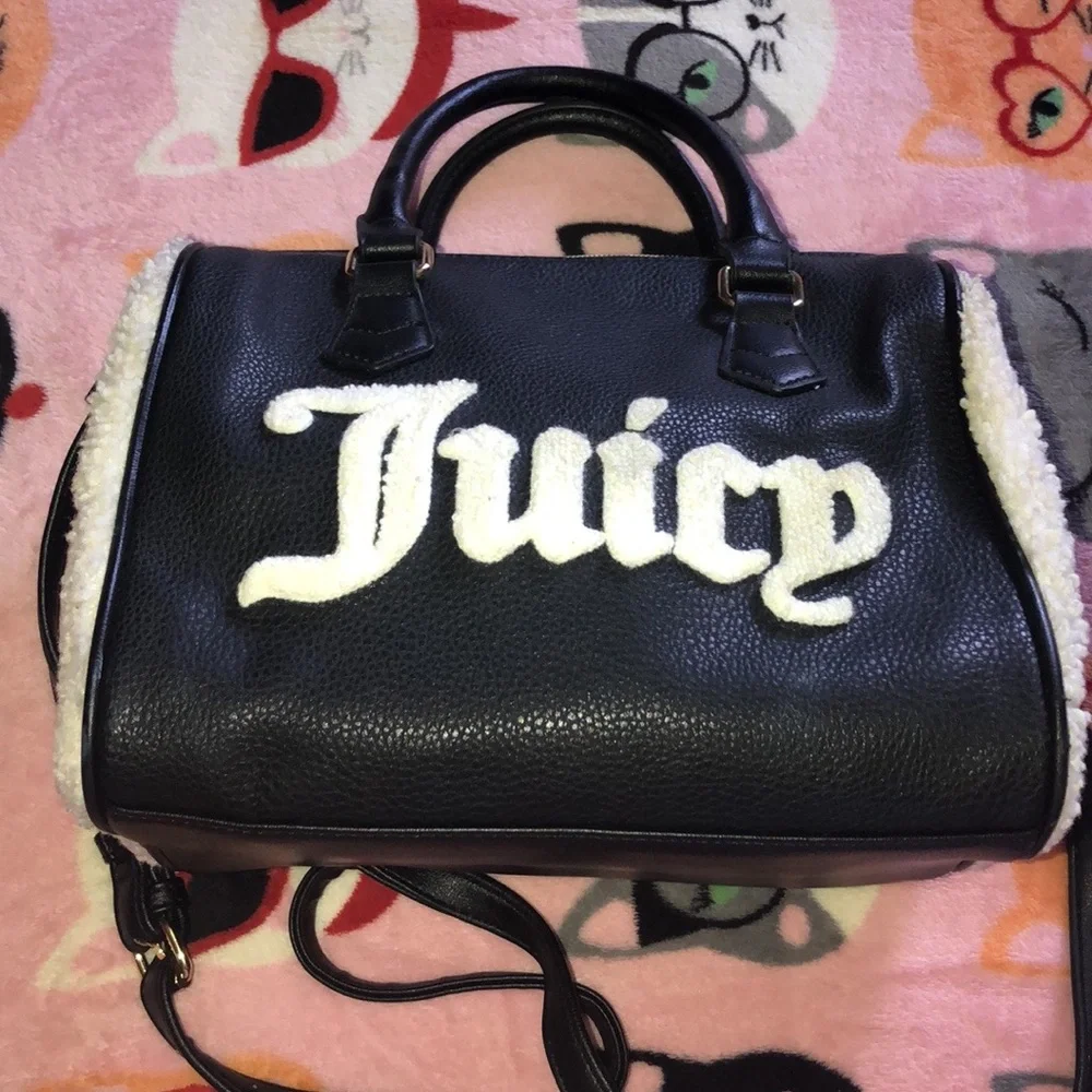 Juicy Couture Black & White Logo Satchel Bag