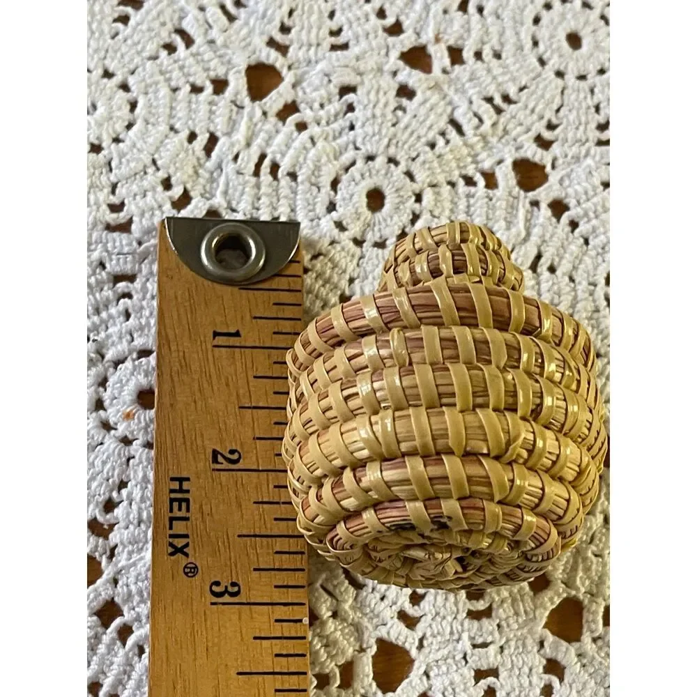 Set 2 Mini Sweetgrass Basket with Lids, Charleston South Carolina, 2.5