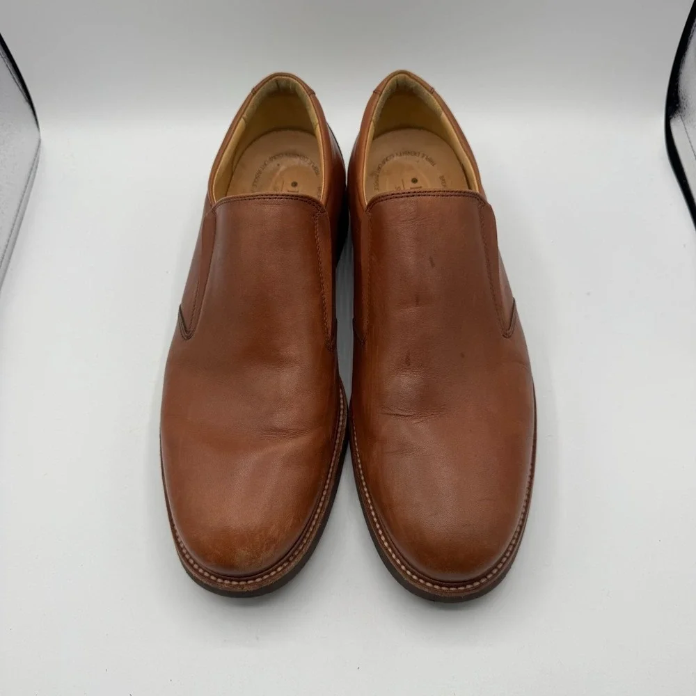 Samuel Hubbard Shoes Men US 11 EU 45 Brown Leather Slip On Loafers Wide