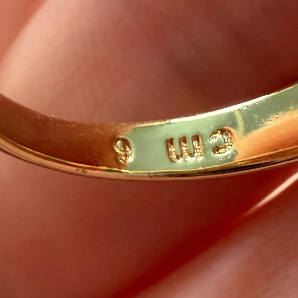 18k GP Yellow Gold Emerald Ring