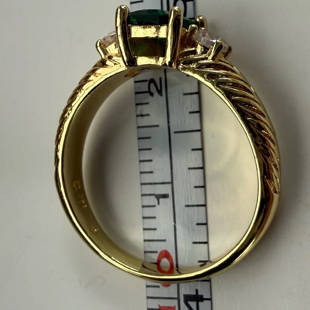 18k GP Yellow Gold Emerald Ring