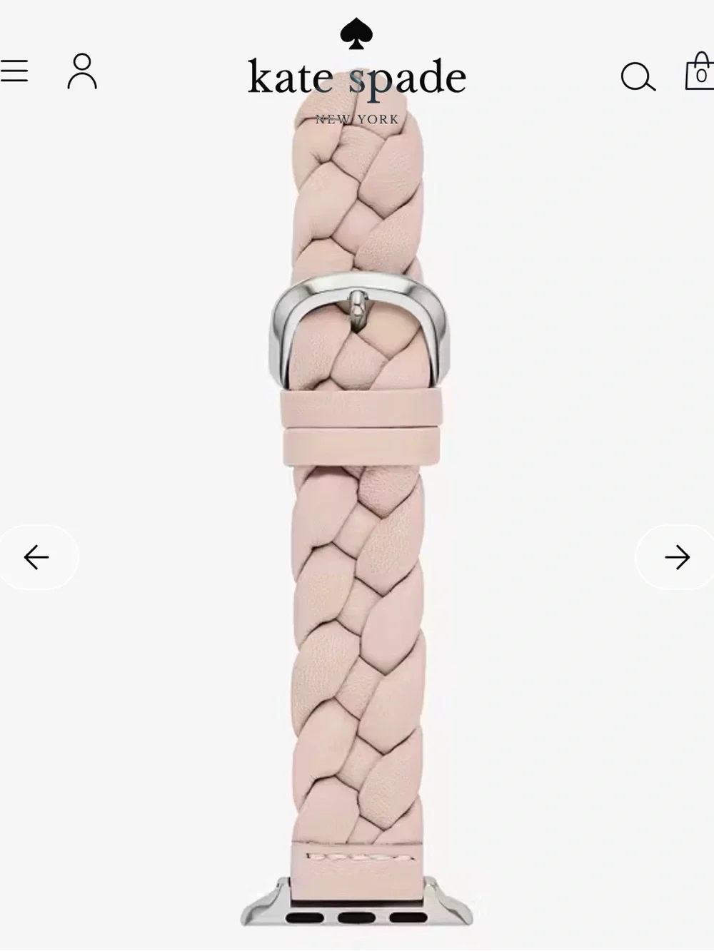 kate spade Braided Pale Pink Leather Apple Watch Strap 50 OBO