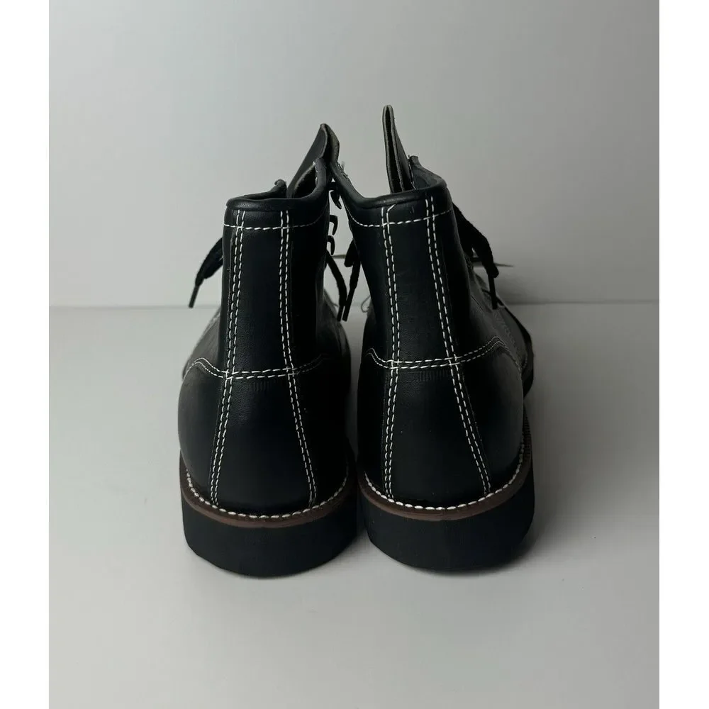VTG Georgia Black Leather Ankle SAFETY TOE Boots Size 6.5 R ANSI Z41 Oil‎ Res