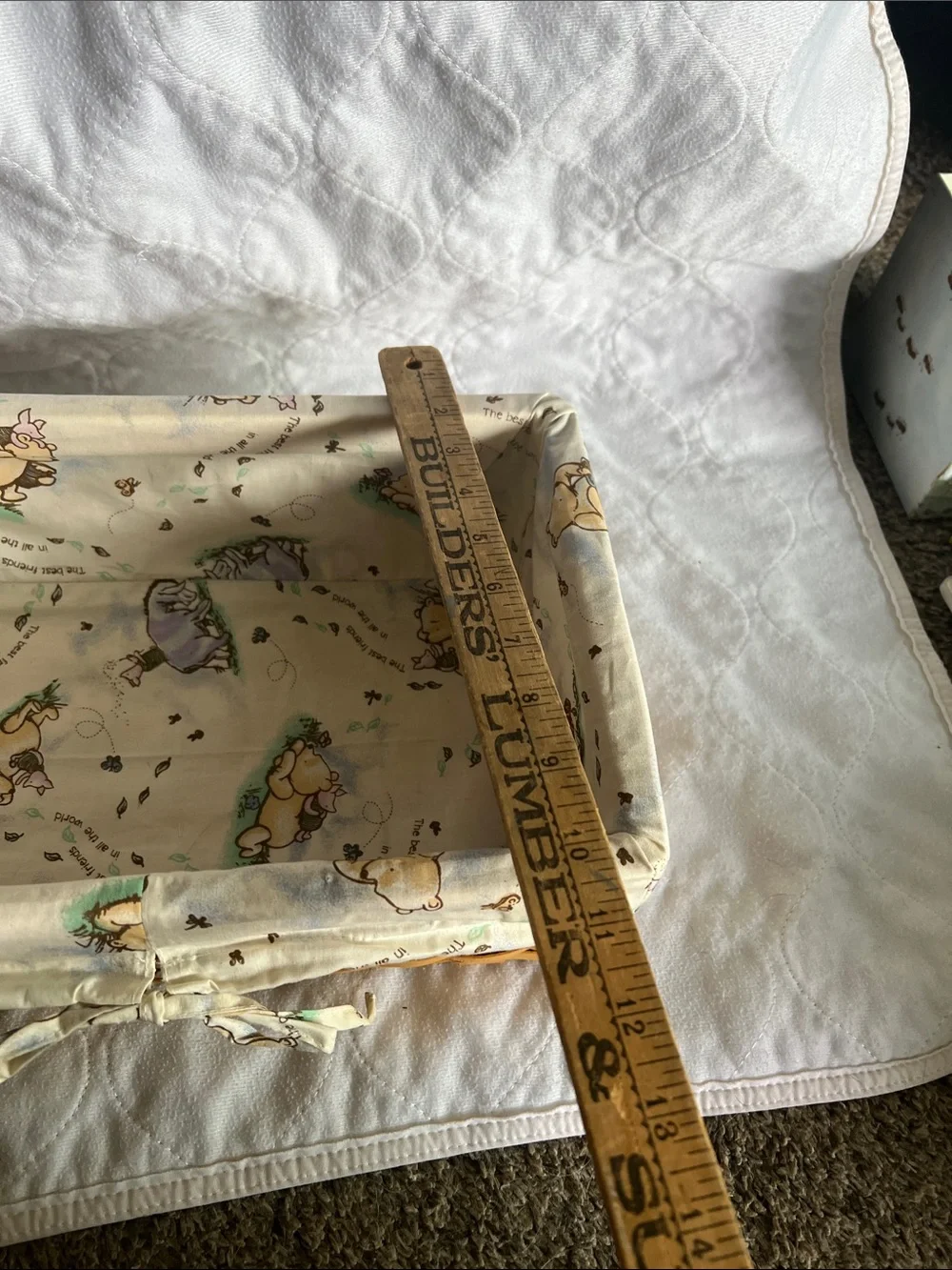 Natural Woven Rectangular Storage Baskets with Classic Pooh Liners (Set of 3)