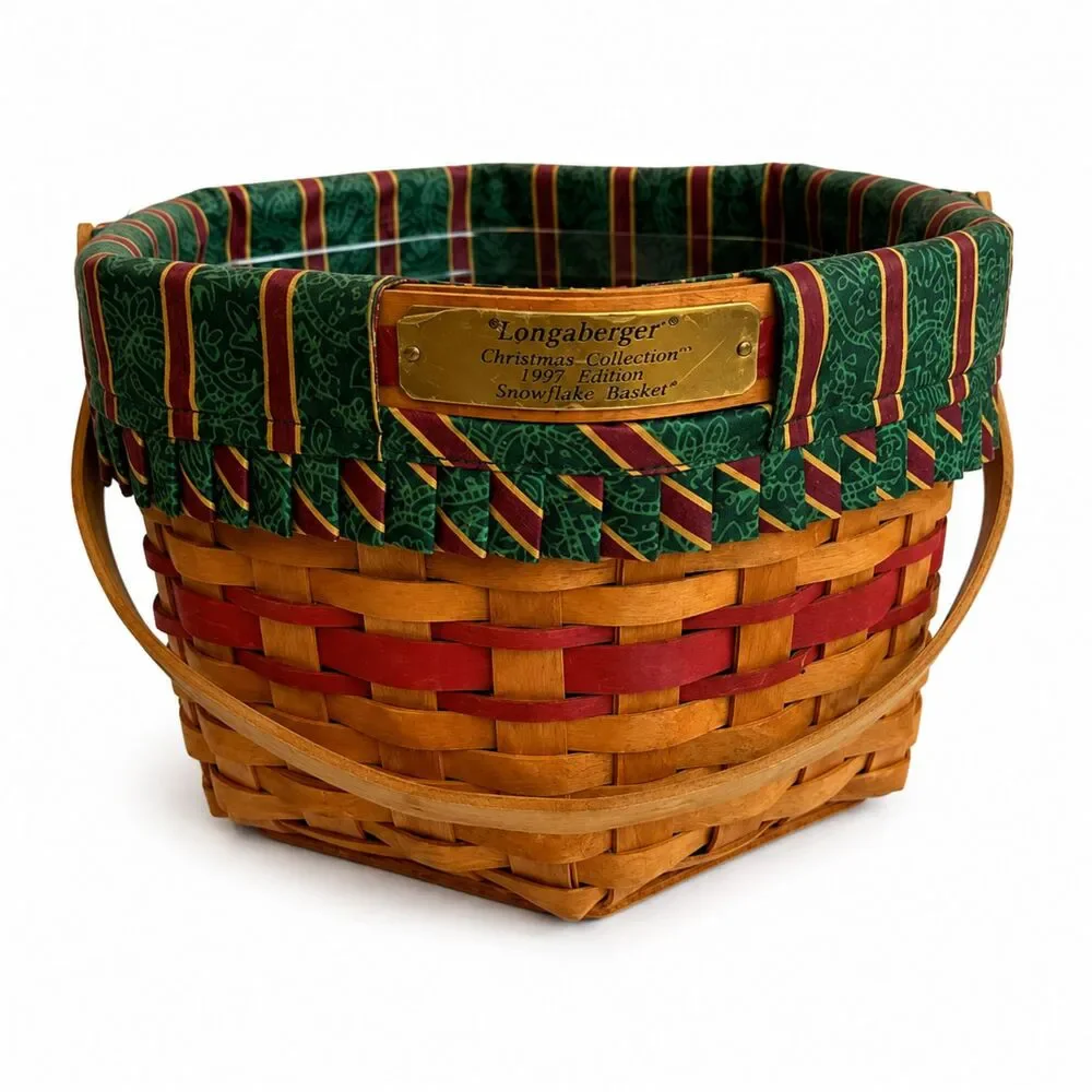 Vintage Longaberger 1997 Snowflake Basket Christmas Collection Basket