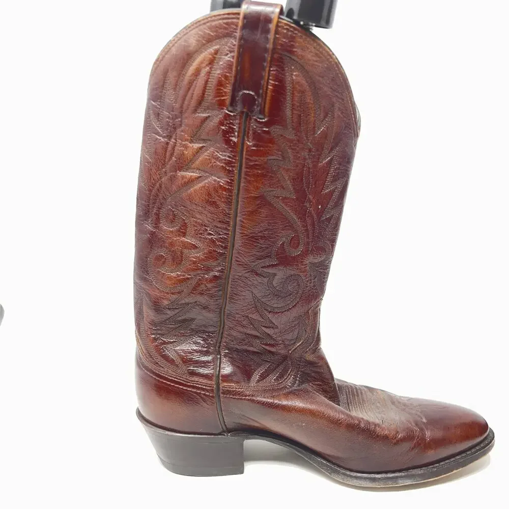DAN POST Size 10 D Tall Western Men's Leather Brown Cowboy Boots 16781 Vintage