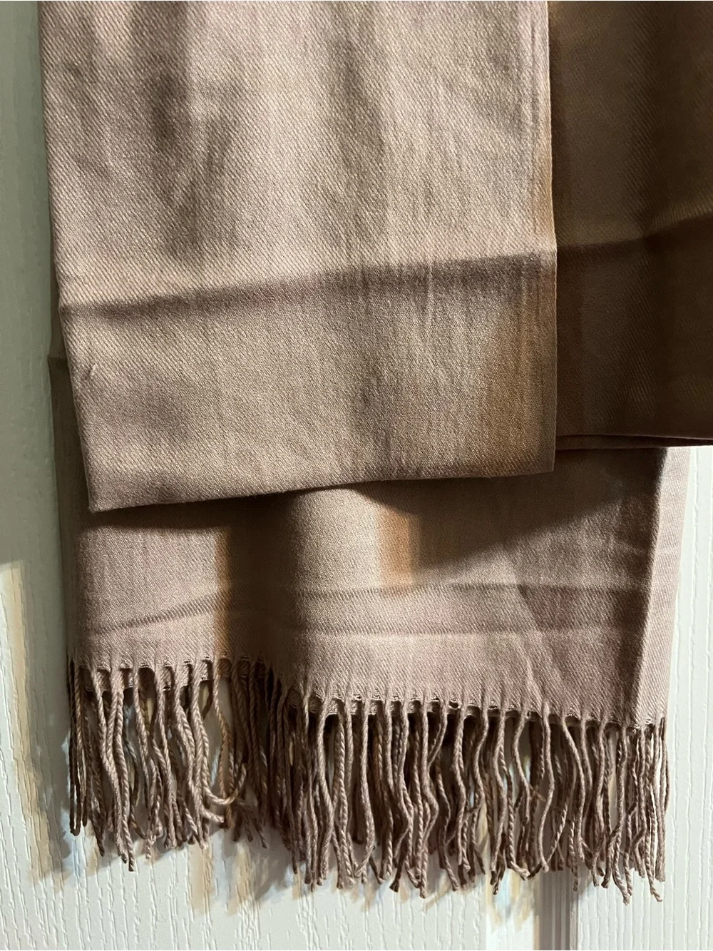 Neutral Brown Fringe scarf -