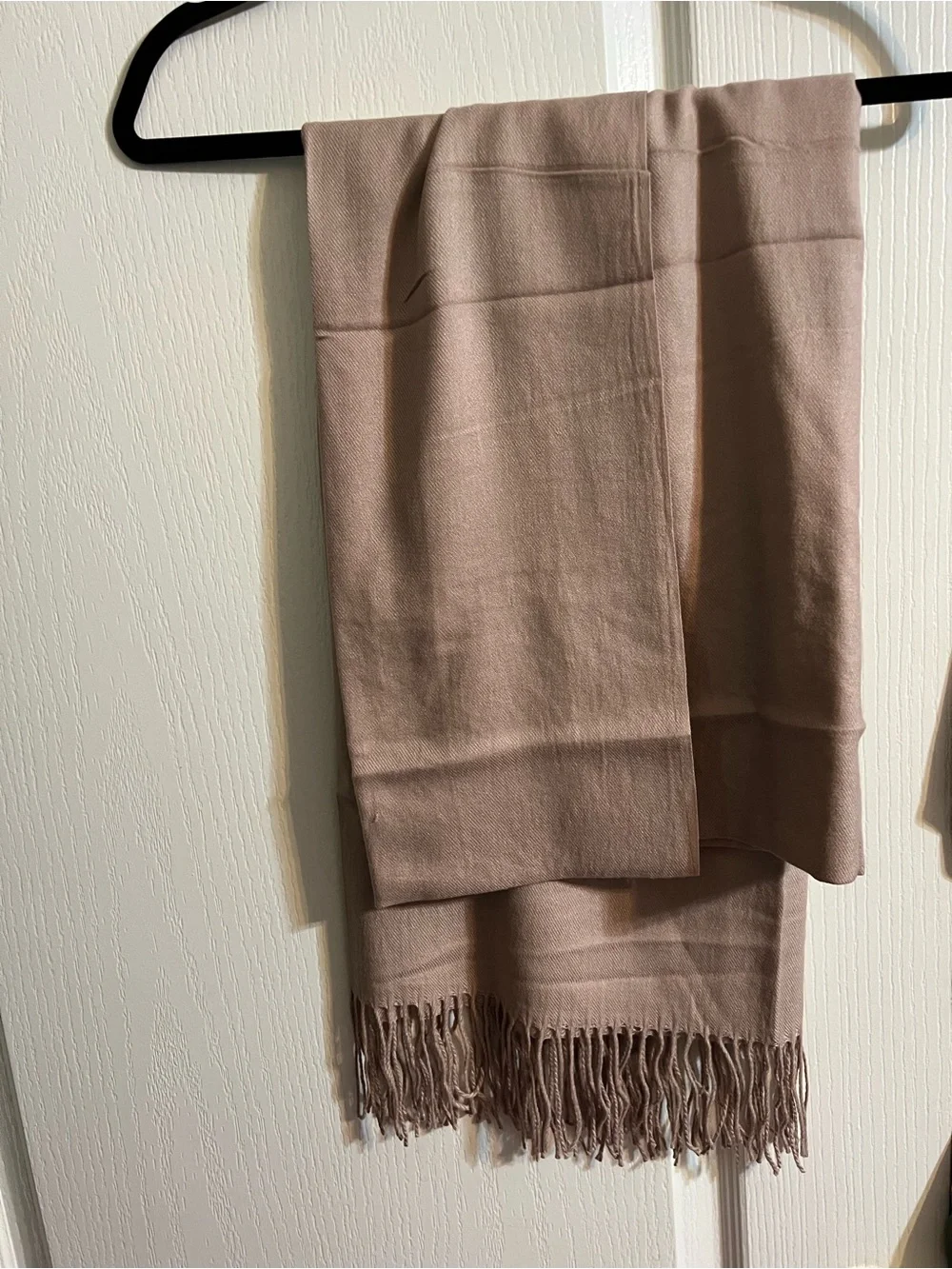 Neutral Brown Fringe scarf -
