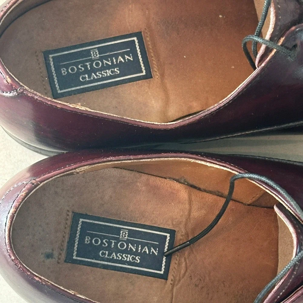 Bostonian Classics Oxford Dress Shoes Burgundy Cap Toe Leather Lace Up 26248