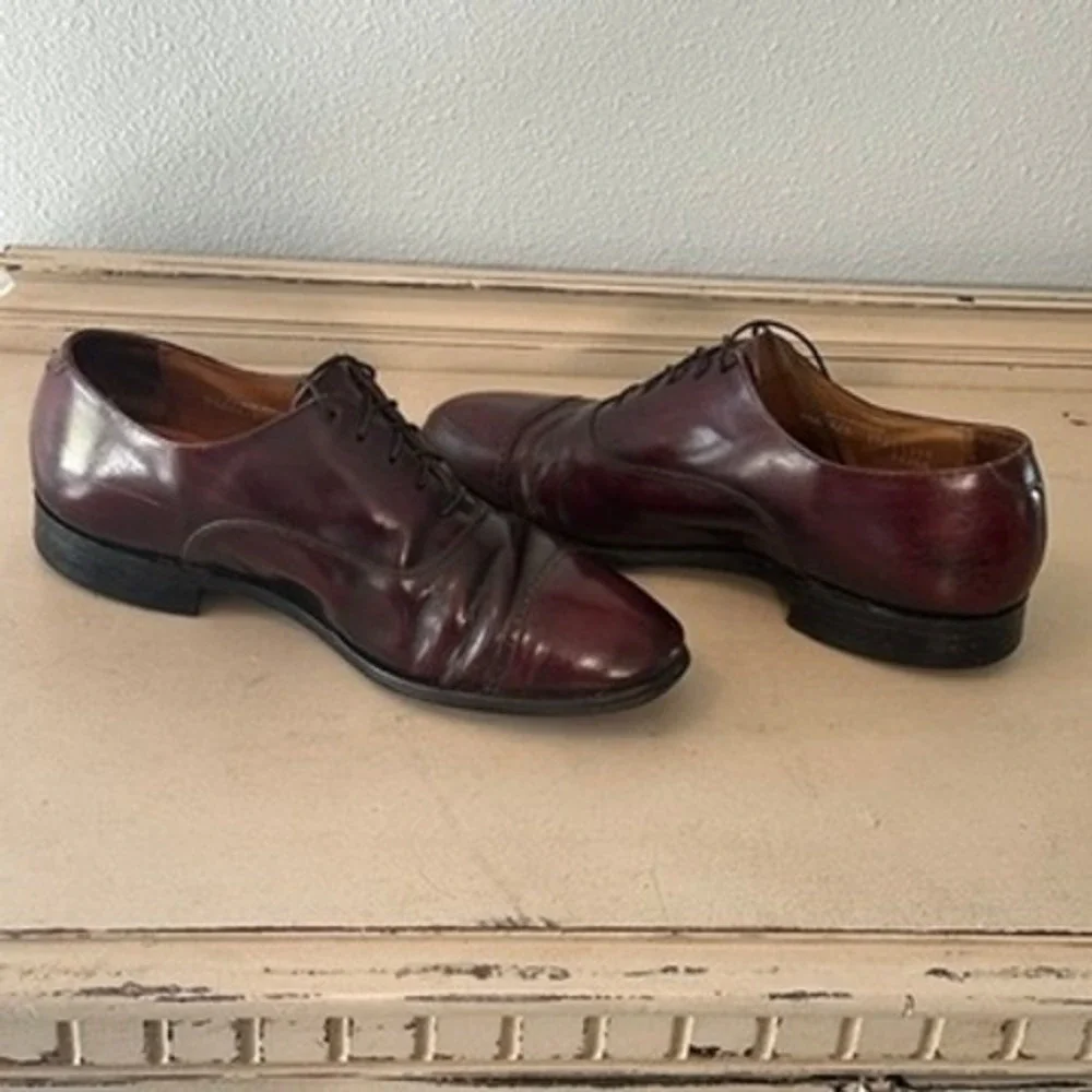 Bostonian Classics Oxford Dress Shoes Burgundy Cap Toe Leather Lace Up 26248