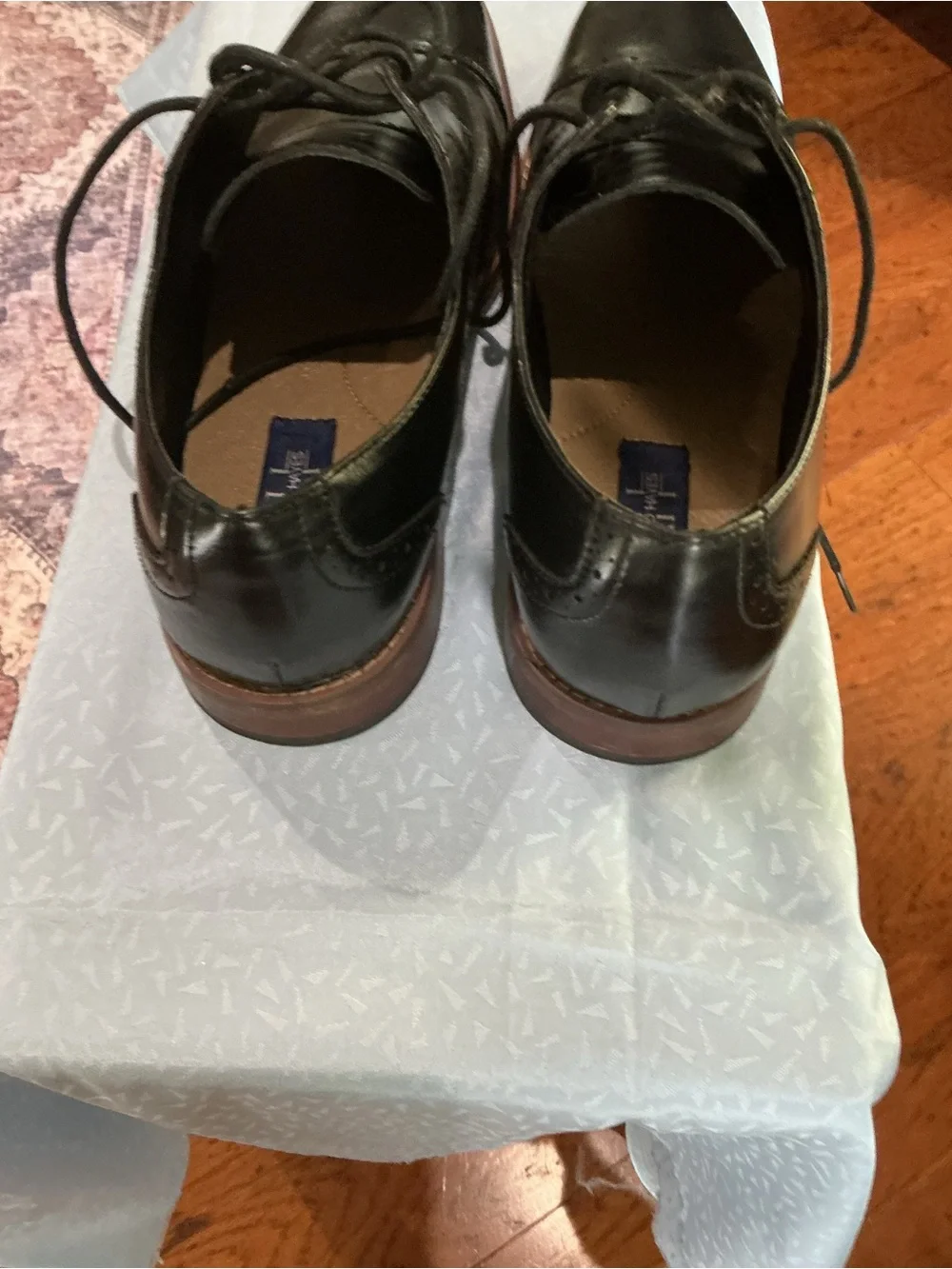Aldo Black Leather Lace-Up Oxford Shoes