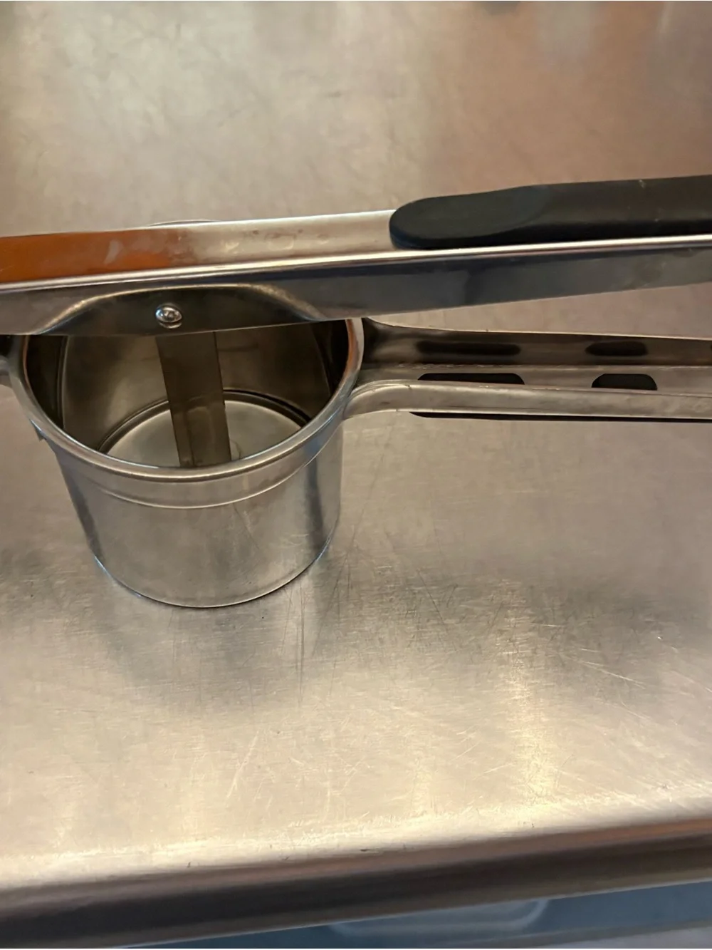 Oxo Stainless Steel Potato Ricer with Black Handle Grip