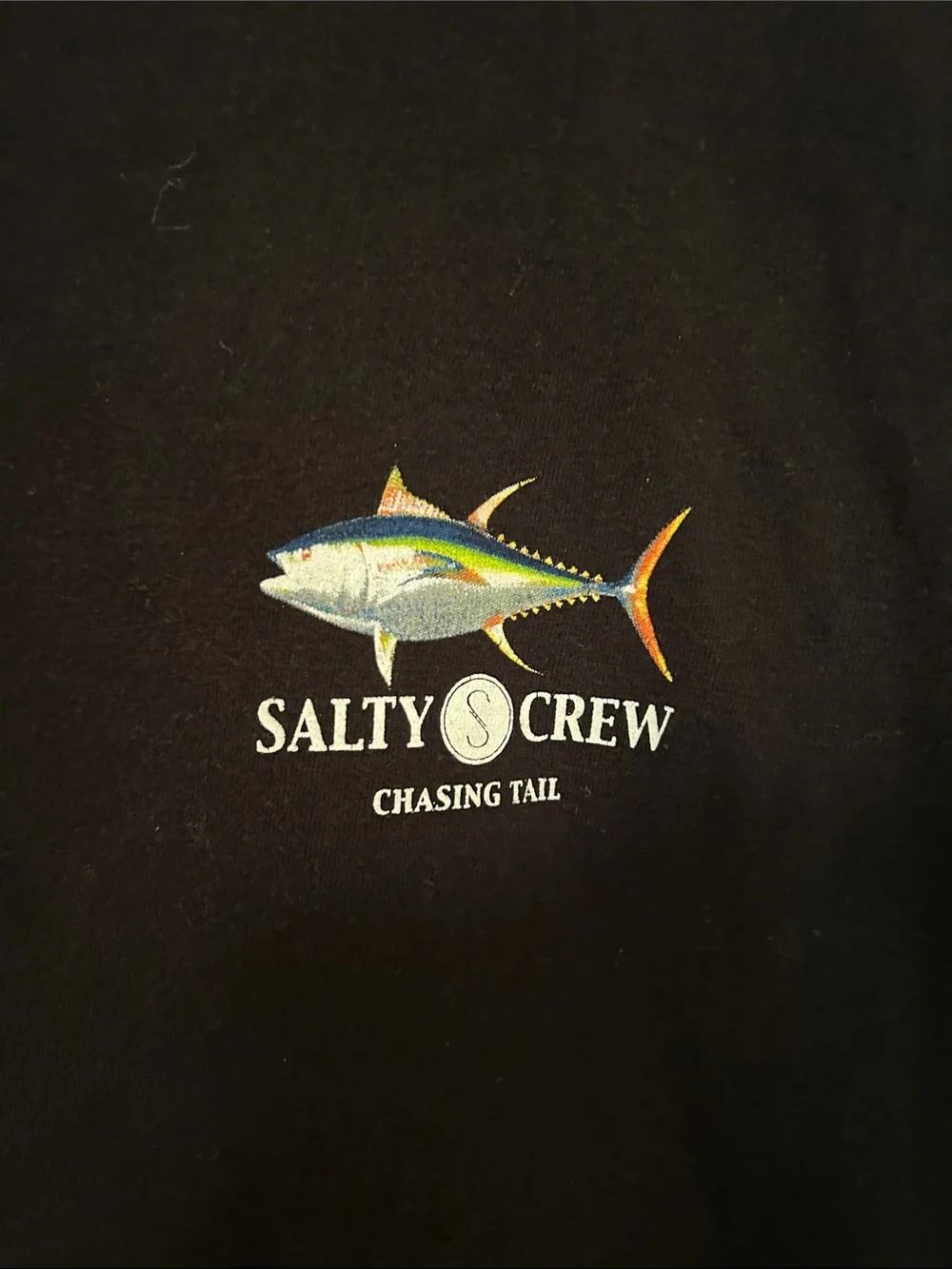 Salty Crew Black Short Sleeve Swim Tee with Marlin Logo