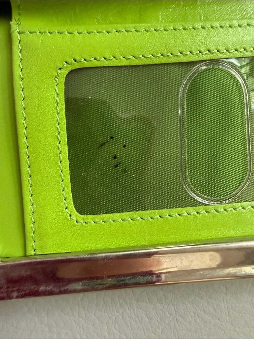 Lodis Green Metallic Crocodile Embossed Frame Clutch Mini Wallet