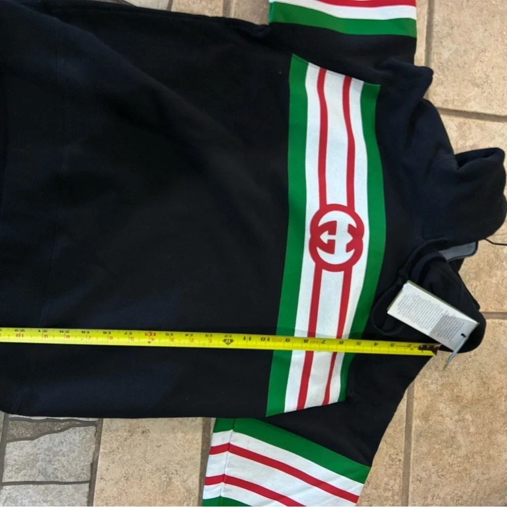 Men's Gucci interlocking G web stripe cotton hoodie size XS fits like medium