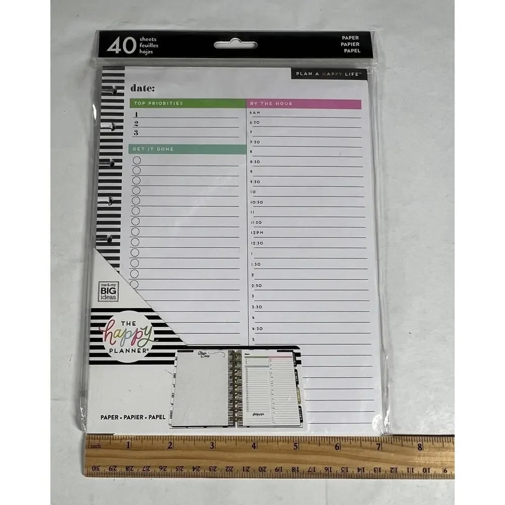 THE HAPPY PLANNER Classic Daily Filler Paper Lot of 5 200 Sheets FIL03 NEW