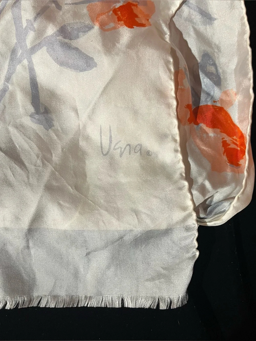 Vera Vintage White Floral Silk Scarf - Japan
