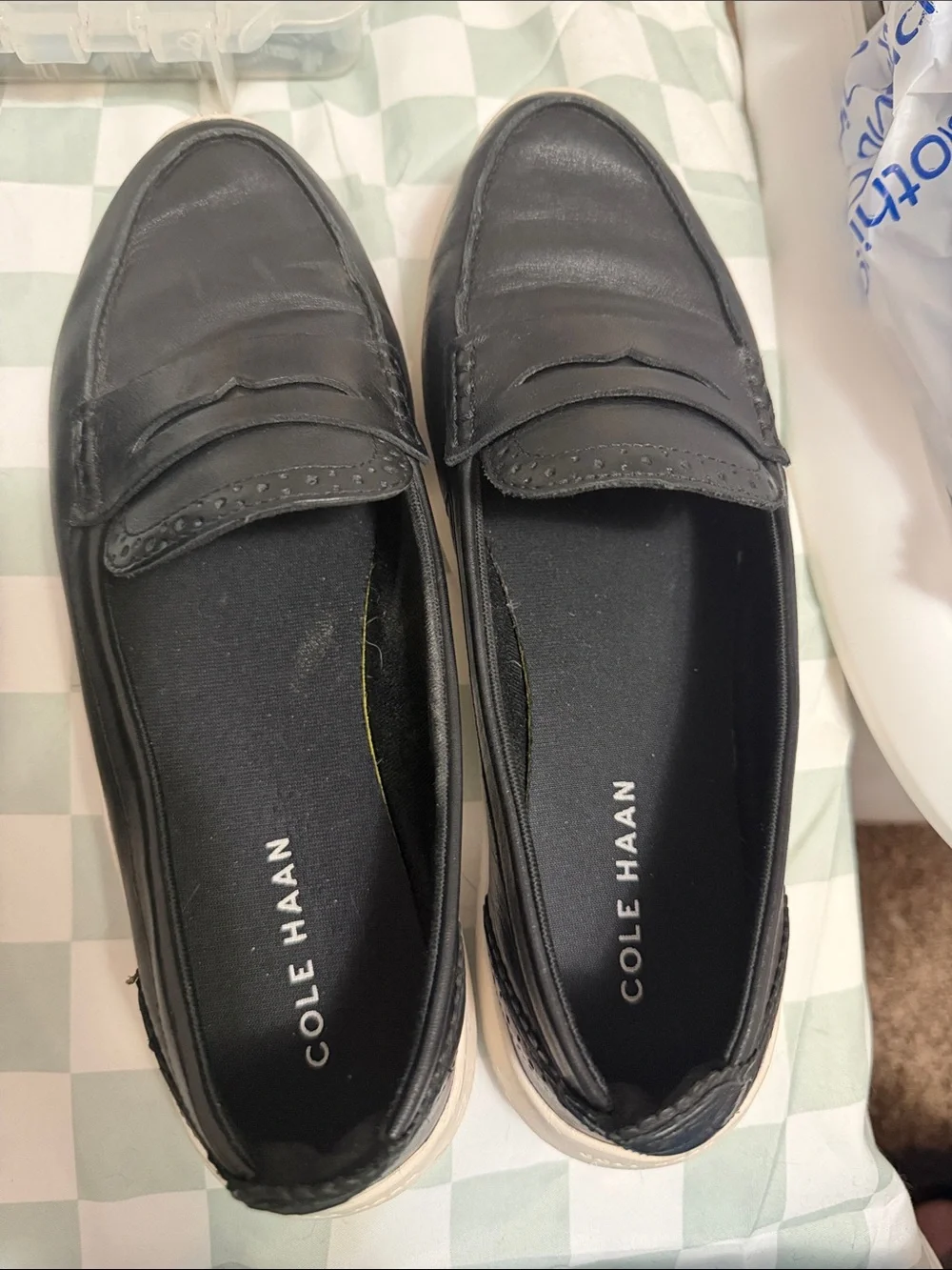 Cole Haan Black Leather Slip-On Penny Loafers