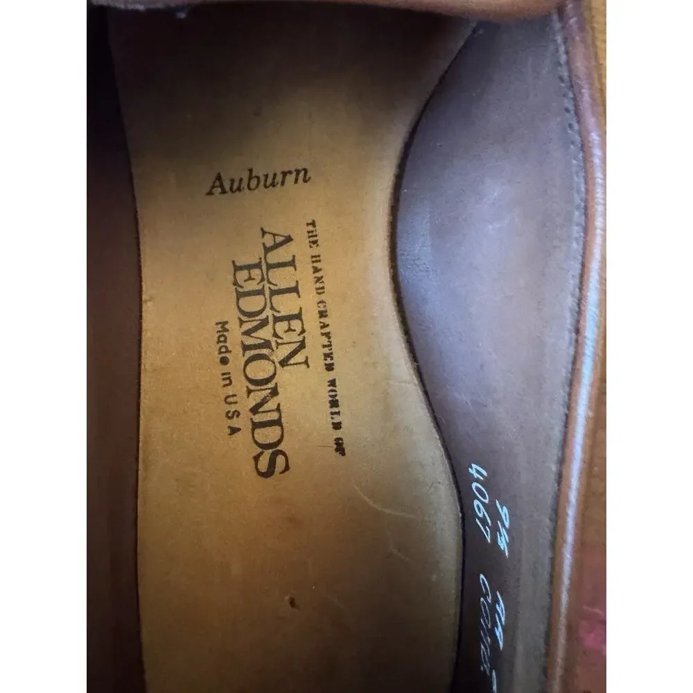 Vintage Allen Edmonds Auburn Tassel Loafers Men's 9.5 AA Brown Leather USA Made