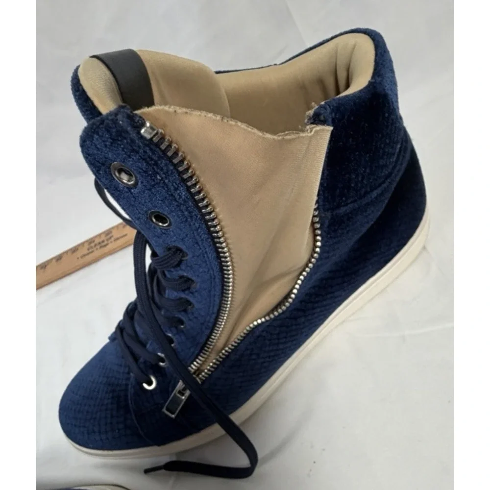 Aldo Shoes Men Blue Zip‎ & Lace Up  Size 10