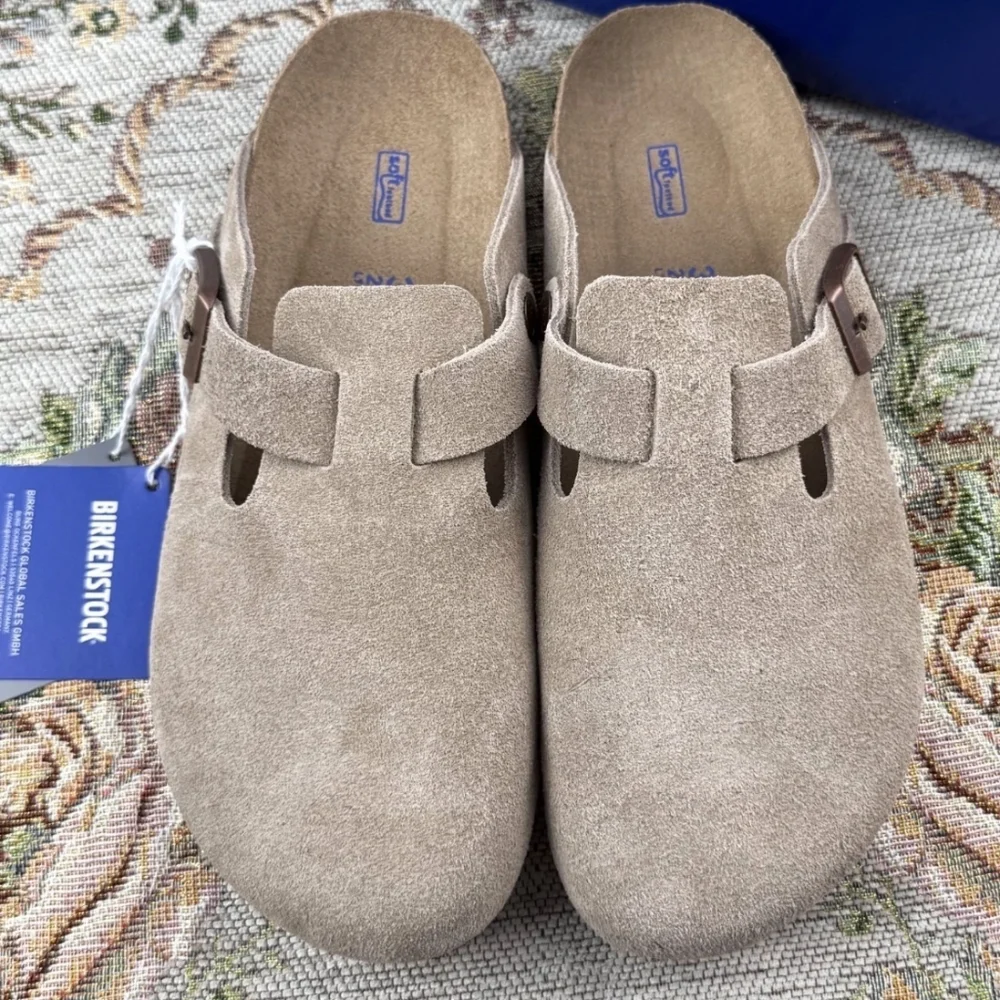 Soft Footbed New With Damaged Box Men's Size 9 Taupe Birkenstock Boston Clog