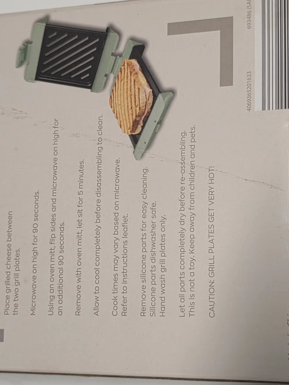 Crofton Microwave Grilled Cheese Maker Green Black Silicone Metal