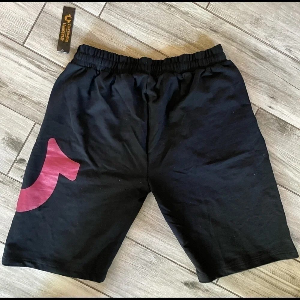 NEW Authentic True Religion Sweat Shorts Black Red