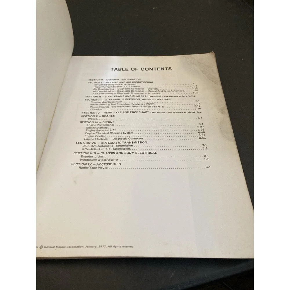 1977 GM Diagnosis and Repair Manual - GM Dealership