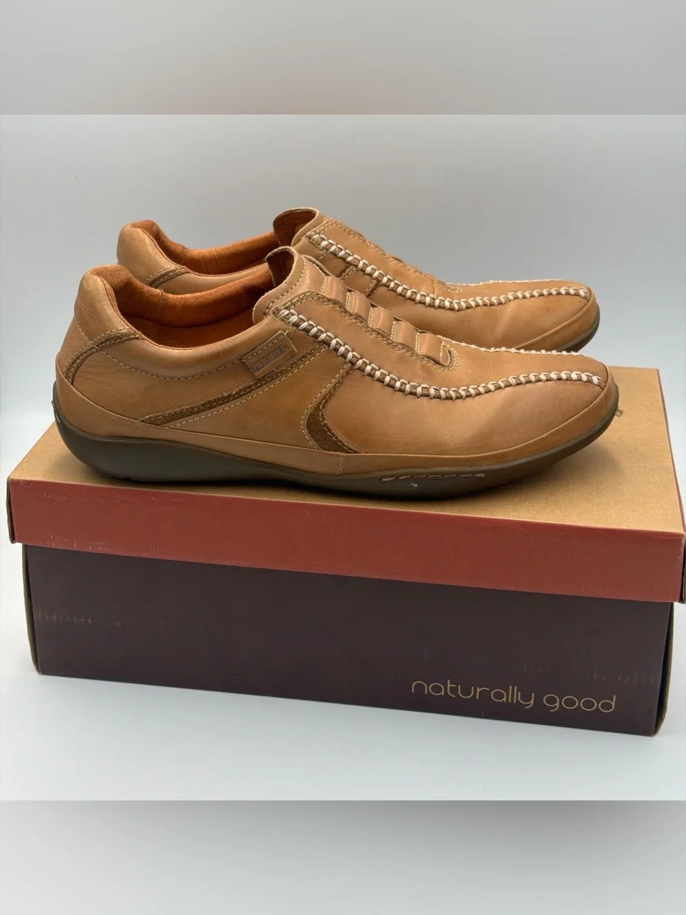 Pikolinos 07F-5046 Suecia Castor Brown Leather Slip On Shoes Men’s Sz 42 - READ