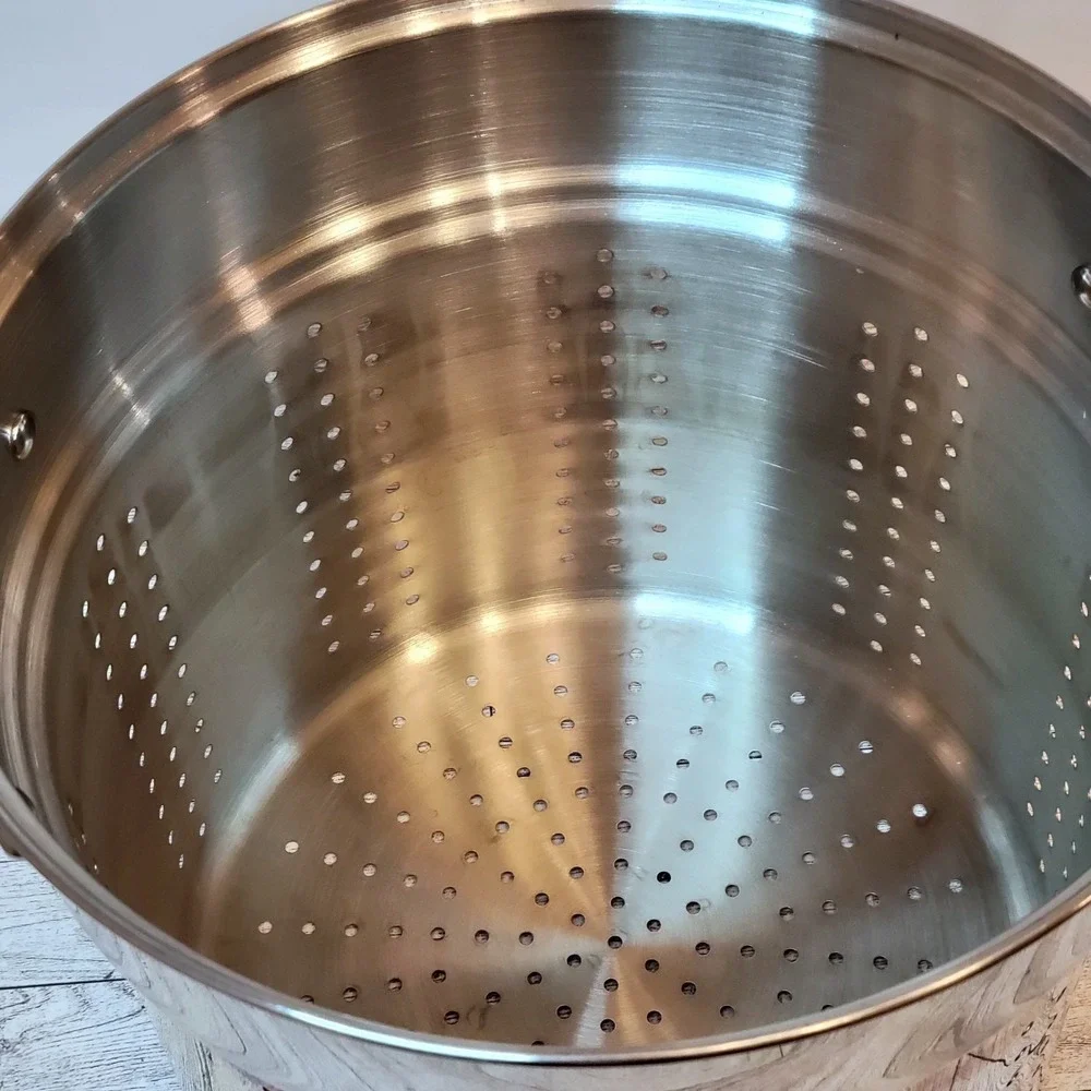 All-Clad 2pc Multi-Pot Stainless Steel Stock Strainer & Steamer Insert 12qt READ