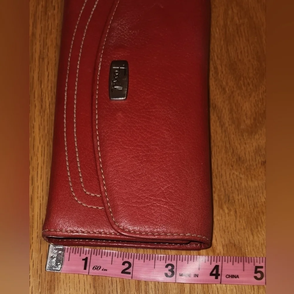 FOSSIL Red Leather Wallet  SAVE 15%! EUC