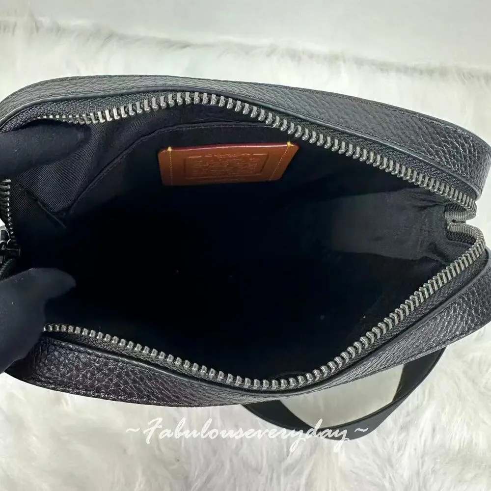 Coach Men Houston Flight Bag Crossbody In Leather/Gunmetal/Black 4011 NWT