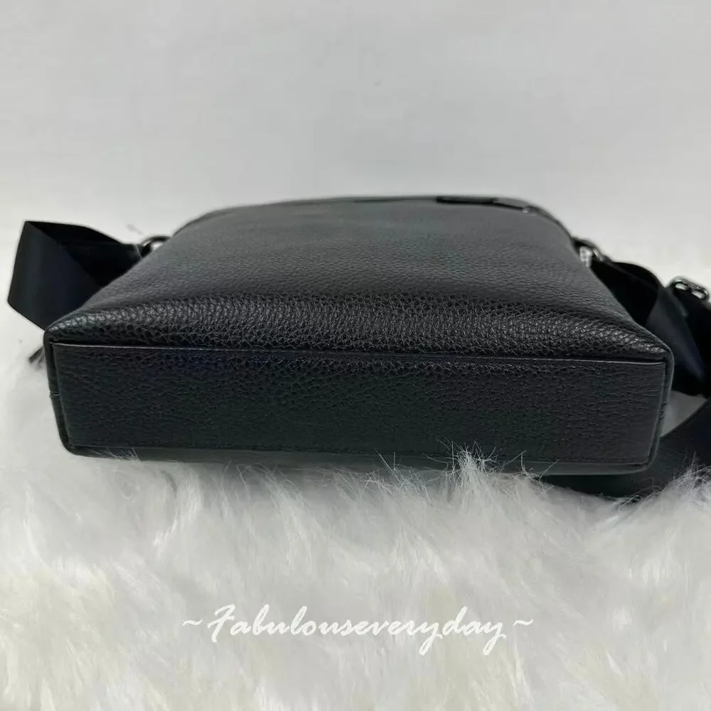 Coach Men Houston Flight Bag Crossbody In Leather/Gunmetal/Black 4011 NWT