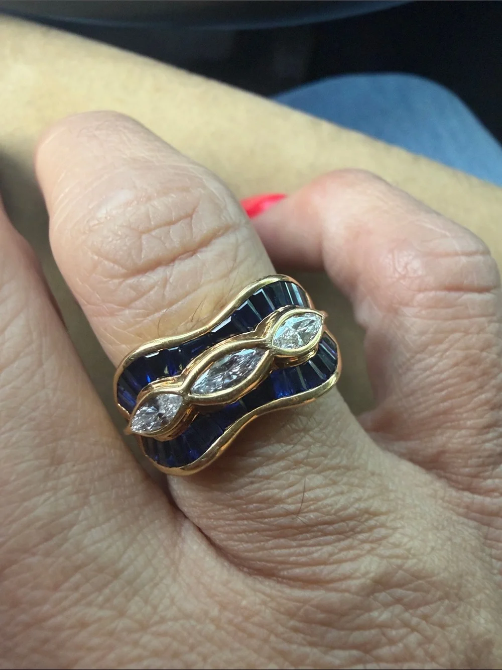 Levian 18kt Gold Sapphire and Diamond Ring - Blue