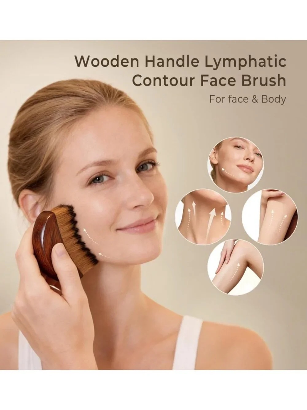 Lymphatic Drainage Face Brush Set - Wooden Sculpting Gua Sha & Massage Tools